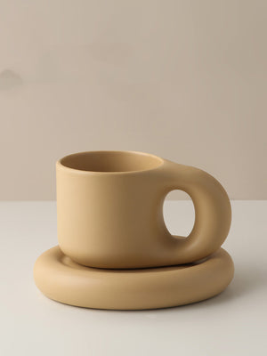 Handmade Ceramic Mug and Oval Plate