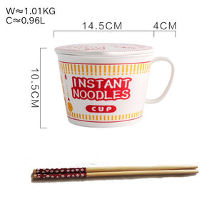 Instant noodle ceramic Cup bowl with cover