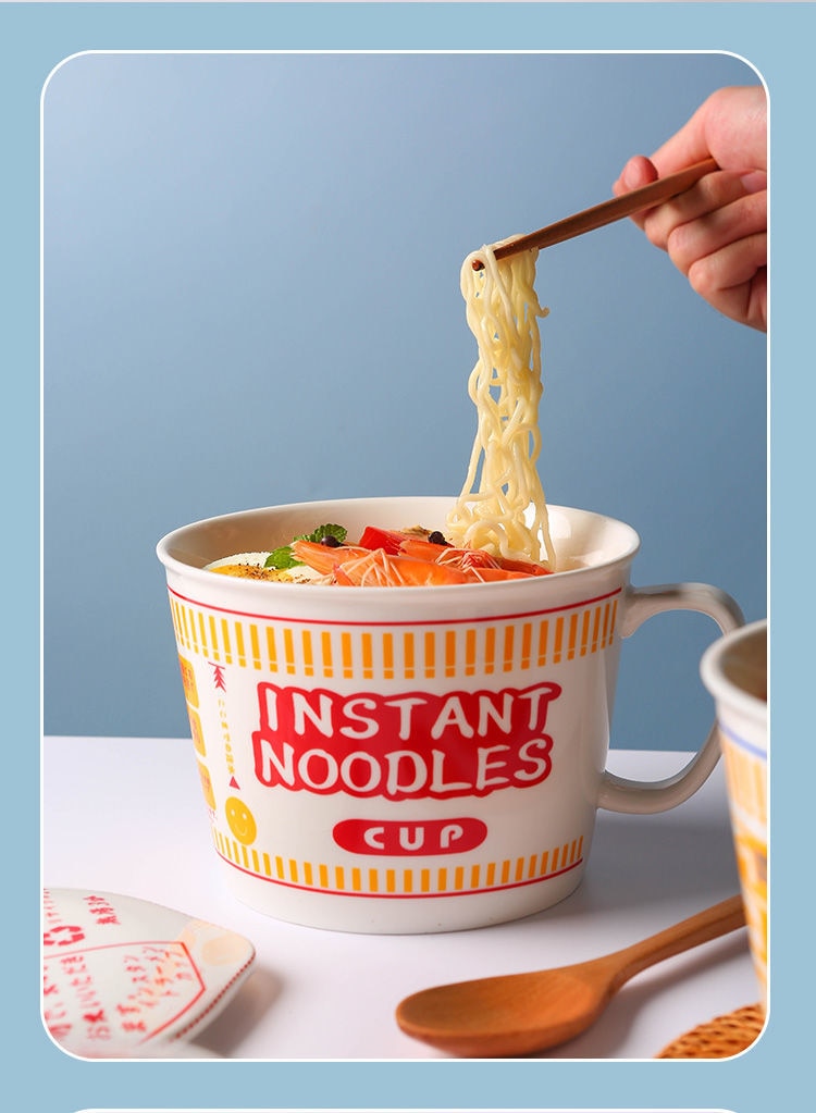 Instant noodle ceramic Cup bowl with cover