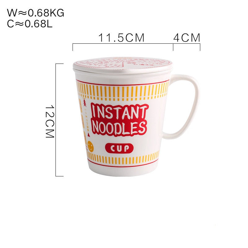 Instant noodle ceramic Cup bowl with cover