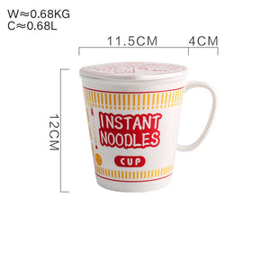 Instant noodle ceramic Cup bowl with cover