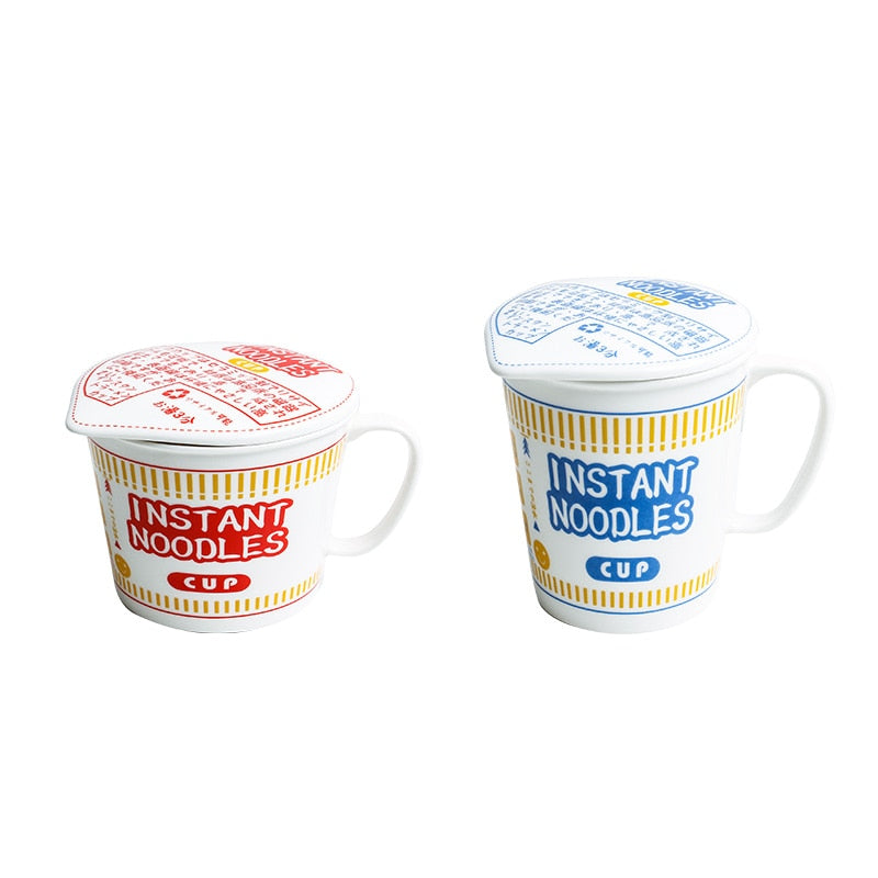 Instant noodle ceramic Cup bowl with cover