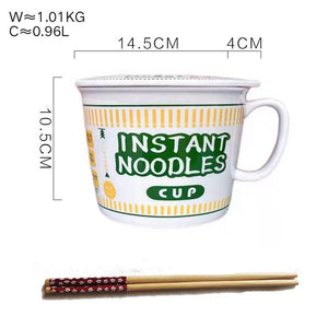 Instant noodle ceramic Cup bowl with cover