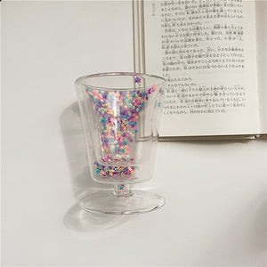 Double Layer Love Glass Cup