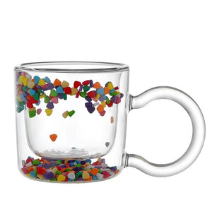 Double Layer Love Glass Cup