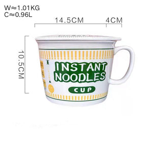 Instant noodle ceramic Cup bowl with cover